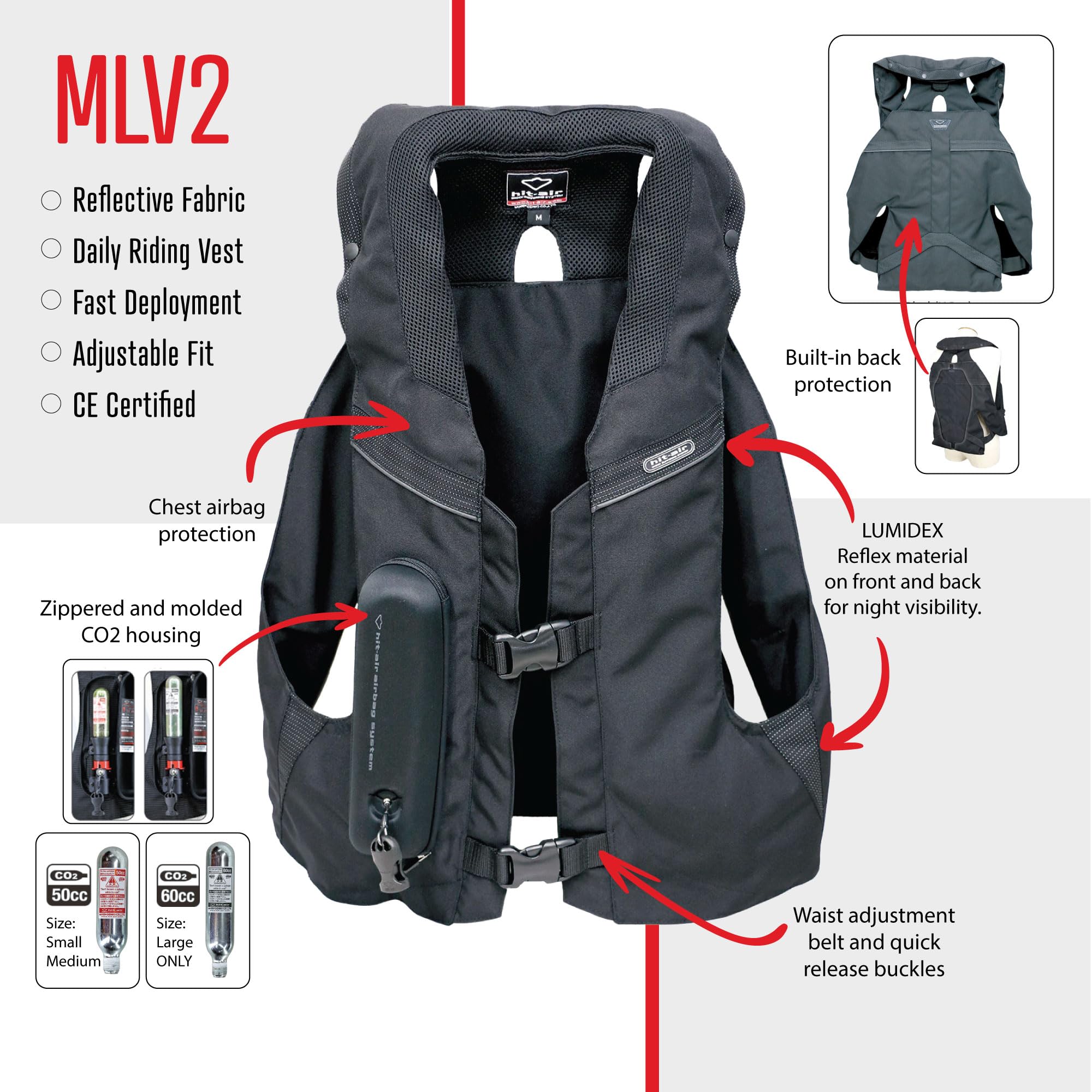 Amazon | hit-air エアバッグ付きベスト MLV2-RC Mサイズ | 胸部